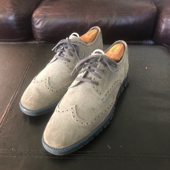 cole haan zerogrand suede wingtip oxford shoes